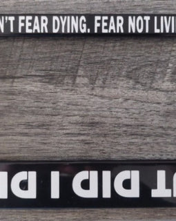 'But did I die?' motorcycle number plate frame will have the TribalMoto logo at the top in white.