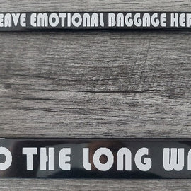 'Ride like a girl' motorcycle number plate frame will have the TribalMoto logo at the top in white.