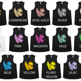 Moto Angels Single colour logo - tanks and tees