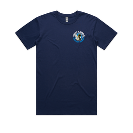 MotoAngels honorary member logo on a navy round neck tee