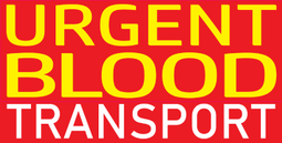 Urgent Blood Transport text on a red background