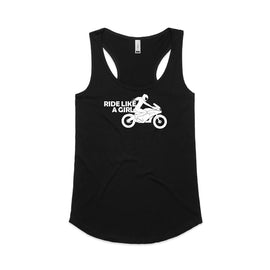 Ride like a girl motorbike - tanks and singlets