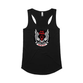 The Red Torquettes black racer back tank