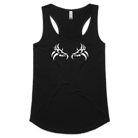 Design on a black racer back tank