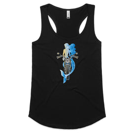 Design on a black racer back tank