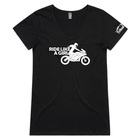 Ride like a girl motorbike - tees