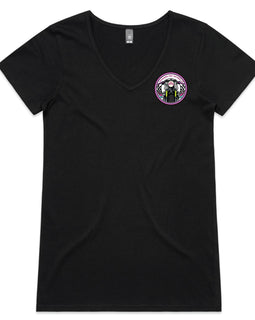 WOW Women on Wheels V-neck tee