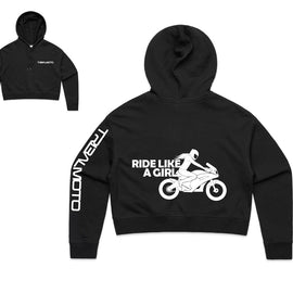 Ride like a girl motorbike - long sleeved and hoodie