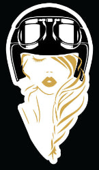 Hey sexy lady motorbike sticker