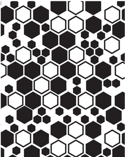 Sheet of random honeycomb decals inblaxck
