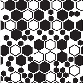 Sheet of random honeycomb decals inblaxck