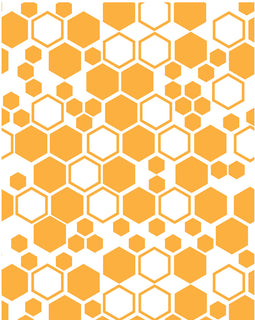 Sheet of random honeycomb decals in yellow