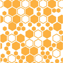 Sheet of random honeycomb decals in yellow