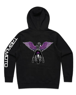 Purple winged rider - long sleeved and hoodie