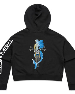 Mermaid on motorbike - long sleeved and hoodie