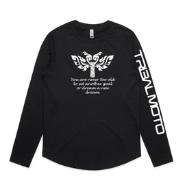 Never too old design - long sleeved and hoodie