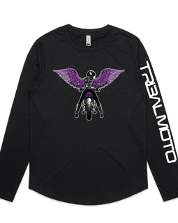 Purple winged rider - long sleeved and hoodie