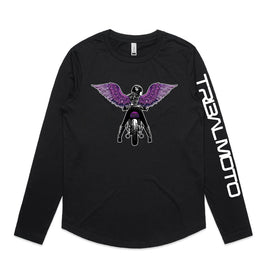 Purple winged rider - long sleeved and hoodie
