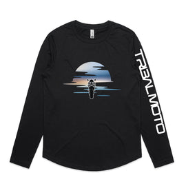 Sunset motorbike - long sleeved and hoodie