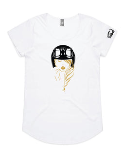 Design on a white mali tee