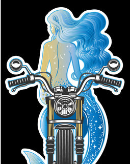 Mermaid on motorbike design