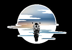 Motorbike sunset sticker