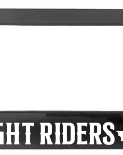 Black license plate frame with 'NIGHT RIDERS GC' text and a bat logo on a white background