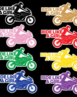 Ride like a girl motorbike decal