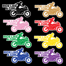 Ride like a girl motorbike decal