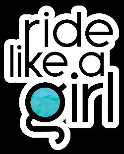 Ride like a girl aqua motorbike sticker