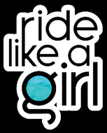 Ride like a girl aqua motorbike sticker