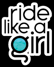 Ride like a girl aqua motorbike sticker