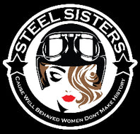 Steel sisters motorbike design sticker 