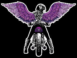 Purple winged rider sticker 
