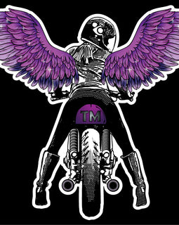 Purple winged rider design
