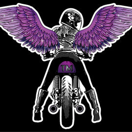 Purple winged rider design