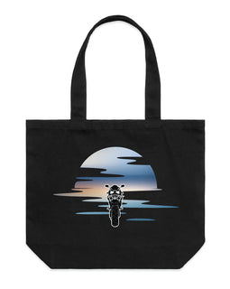 Motorbike sunset tote bag