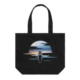Motorbike sunset tote bag