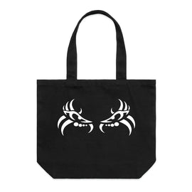 Tote bag with tribal eyes design