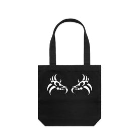 Tote bag with tribal eyes design