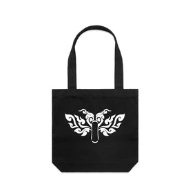 Tribal heart motorbike with wings design. on a tall tote bag