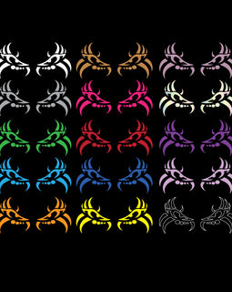 Tribal eyes decal options in white