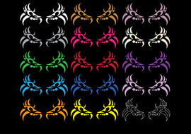 Tribal eyes decal options in white