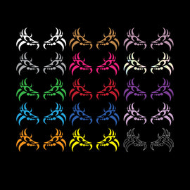 Tribal eyes decal options in white