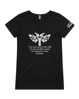 Never too old design on tee colour black