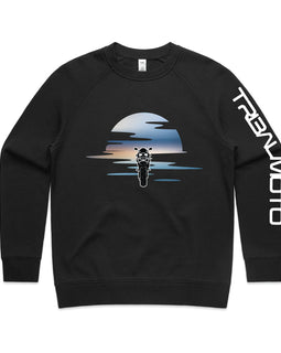 Sunset motorbike - long sleeved and hoodie