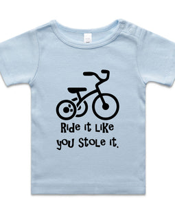 Toddlers tee with words ride it like you stole it
