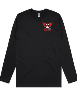 BloodBikes Australia mens long sleeved tee - logo on back and front pocket 