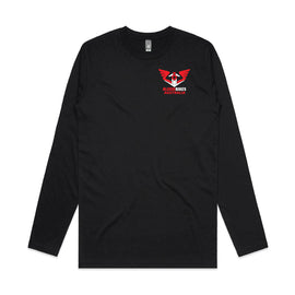 BloodBikes Australia mens long sleeved tee - logo on back and front pocket 