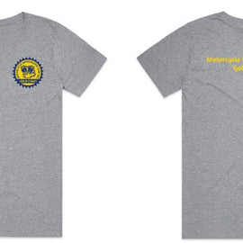 Grey v neck tee with logo